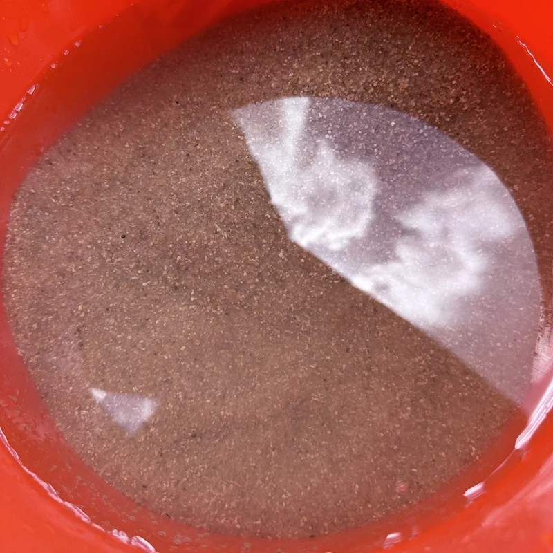 fourth round of rinsing with clear water