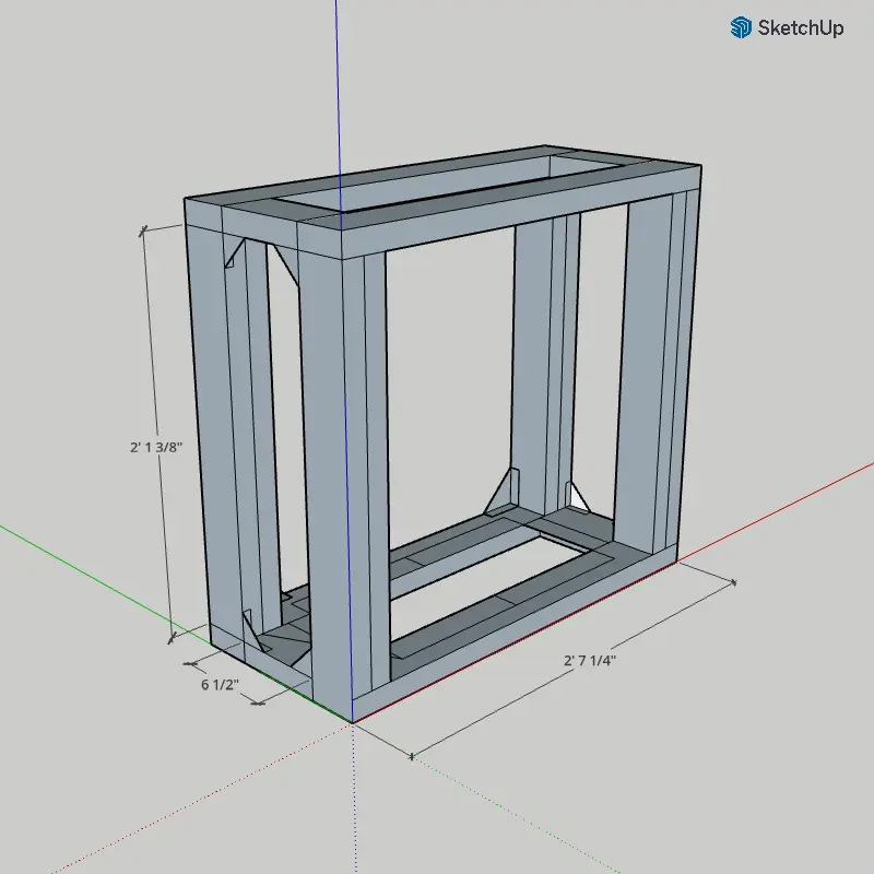 sketchup draft of an aquarium stand